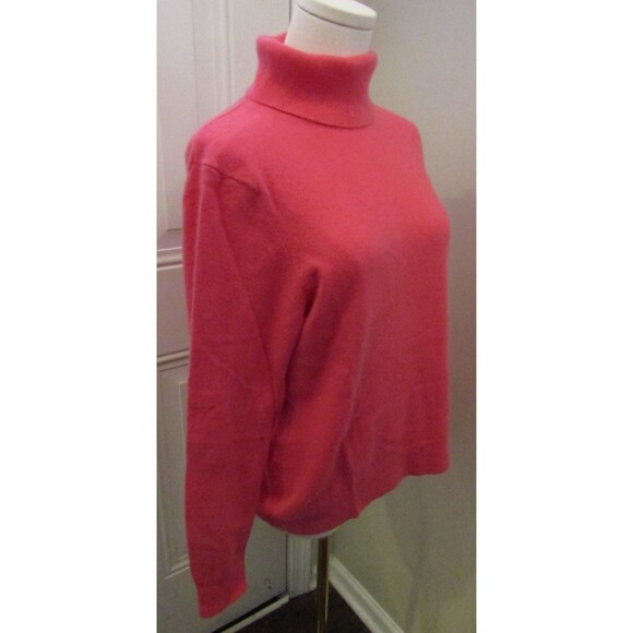 Landsend Turtleneck Sweater 100% Cashmere Coral Retail $199 Size M - Picture 5 of 7